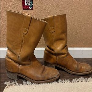 Tan Leather Cowboy Boots